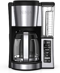 Ninja 12-Cup Programmable Coffee Maker, 2 Brewing Modes, Adjustable Warming Plate, 60oz Water Tank, Delay Brew - Black/Stainless Steel